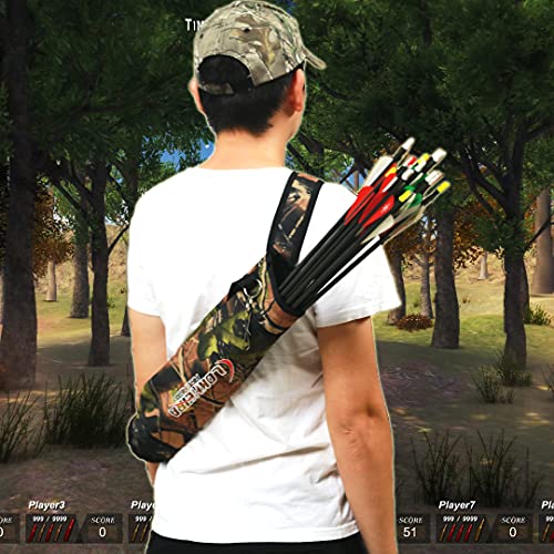 Arrow Quiver, Archery Lightweight Back Arrow Quiver Dual Use Foldable Compact Hip Arrows Bag For Recurve Bow Compound Target Practice Nylon Arrow Bag（Black） #TOP4
