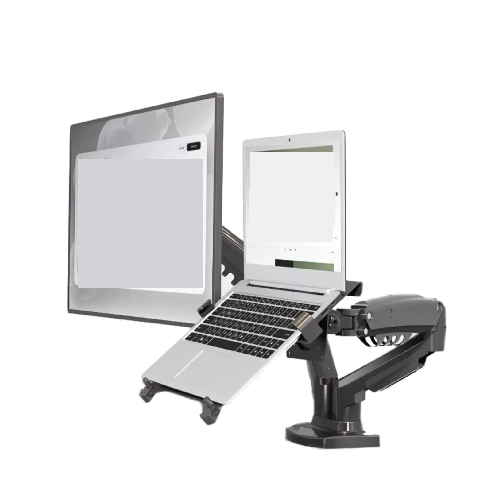 Support ordinateur portable double écran à vérin à gaz F160-FP gris charbon mat