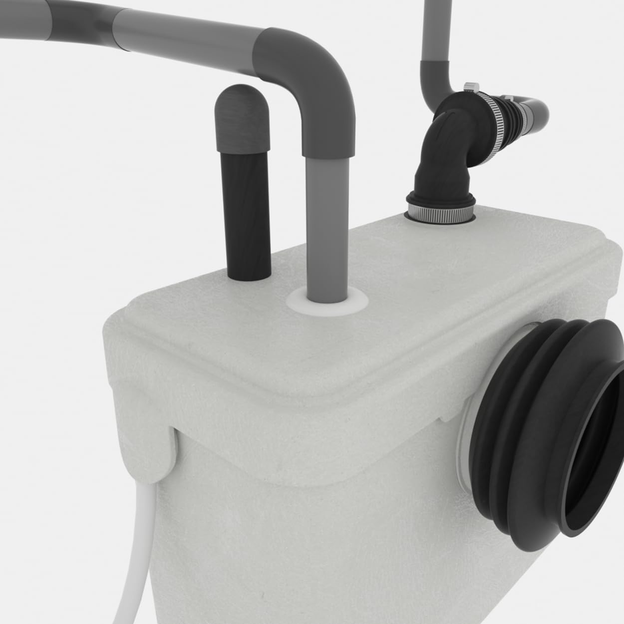 1 - Broyeur WC Adaptable, 1 entrée WC et 1 entrée lavabo, Installation Facile, Moteur 400W, Relevage 3m Vertical et 30m Horizontal, Compact et Discret, Fabrication Française, Garantie 3 Ans