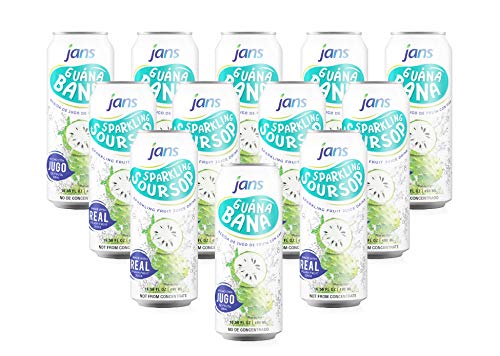 Image of JANS Sparkling Soursop Soda Drink 16.9 oz (Pack of 12) Guanabana Soda Drink |100% Pure Soursop Graviola | NOT From Concentrate, Refreshing Taste of the Tropics