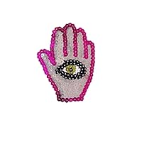 Toppe Ricamate Occhio Malocchio Fatte A Mano - Set 4 Pezzi Con Perline E Cristalli Per Decorare Vestiti, Borse E Accessori - Foto 2