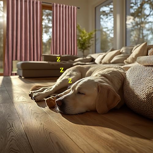 Timeper Wild Rose 84 inchesVelvet Curtains Pink Luxury Privacy Blackout Energy Efficient Window Treatment for Girls Bedroom Nursery Closet Cover, Rod Pocket & Back Tab, W42 x L84 inches, 2Pcs - Image 4