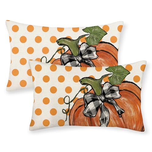 Gohdiwh Pumpkin Maple Leaves and Stripes