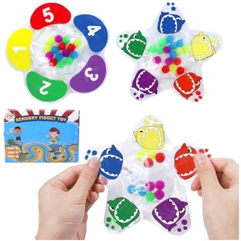 2Pcs Color Sorting Sensory Toys - Christmas Birthday Gifts for Toddlers Age 3-6, Fine Motor Skills Montessori Toys for 3+ Year Old Boys Girls, Preschool Learning Travel Toys for Autistic 2 3 4 5 Cover