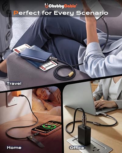 Image of chubbycable Black Chubby Black Samurai Edition 120W USB C Cable Fast Charging Cable Durable Silicone Charger Cord Compatible with iPhone 17-15 Series iPad MacBook Airpods, USB A to Type C, 9.8FT