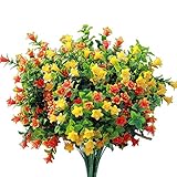 Bumhar Artificial Flowers Fake Outdoor Flower Arrangements Cemetery Flower Decor Plastic UV Resistan