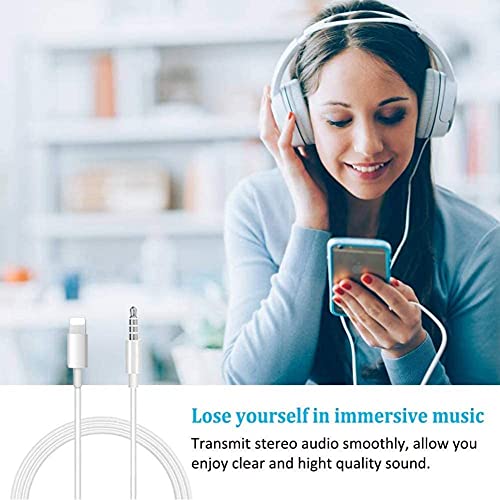 [Apple MFi Certified] AUX Cord for iPhone, Veetone 3FT Lightning to 3