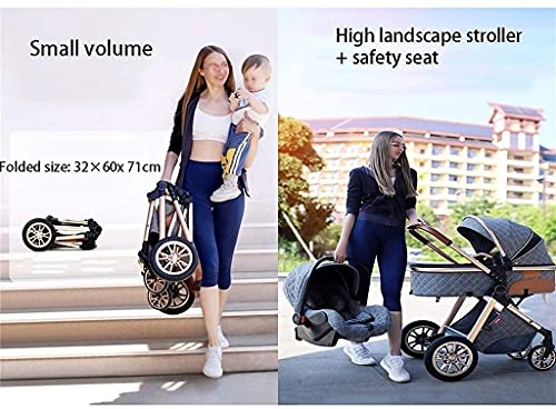 DERTEIO Kinderwagen Autostoel Combo, Verstelbare High View kinderwagens en kinderwagens voor baby's, kinderwagen 3 in 1… - Afbeelding 7