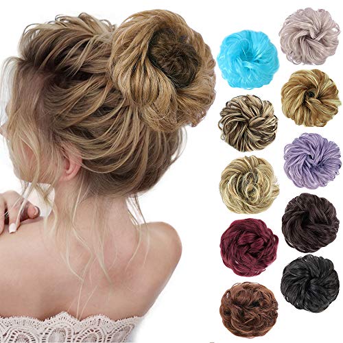 MORICA 1PCS Messy Hair Bun Hair Scrunchies Extension Curly Wavy Messy Synthetic Chignon for Women Updo Hairpiece