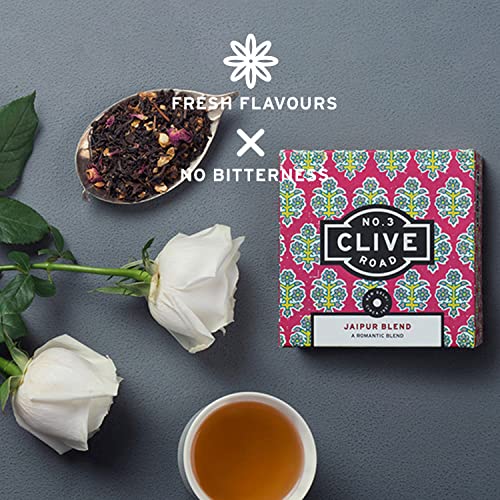 Image of Clive Road Chocolate Tea - 50+ Cups, Delicious Dessert Tea for Lovers, 100% Natural ~ Cocoa, Rose Petals & Oranges, No added Sugar, Brew as Hot or Iced, 100 g