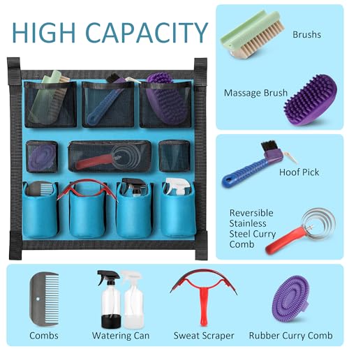 image for Asooll Horse Trailer Organizer,Horse Grooming Bag with Hanging Straps,