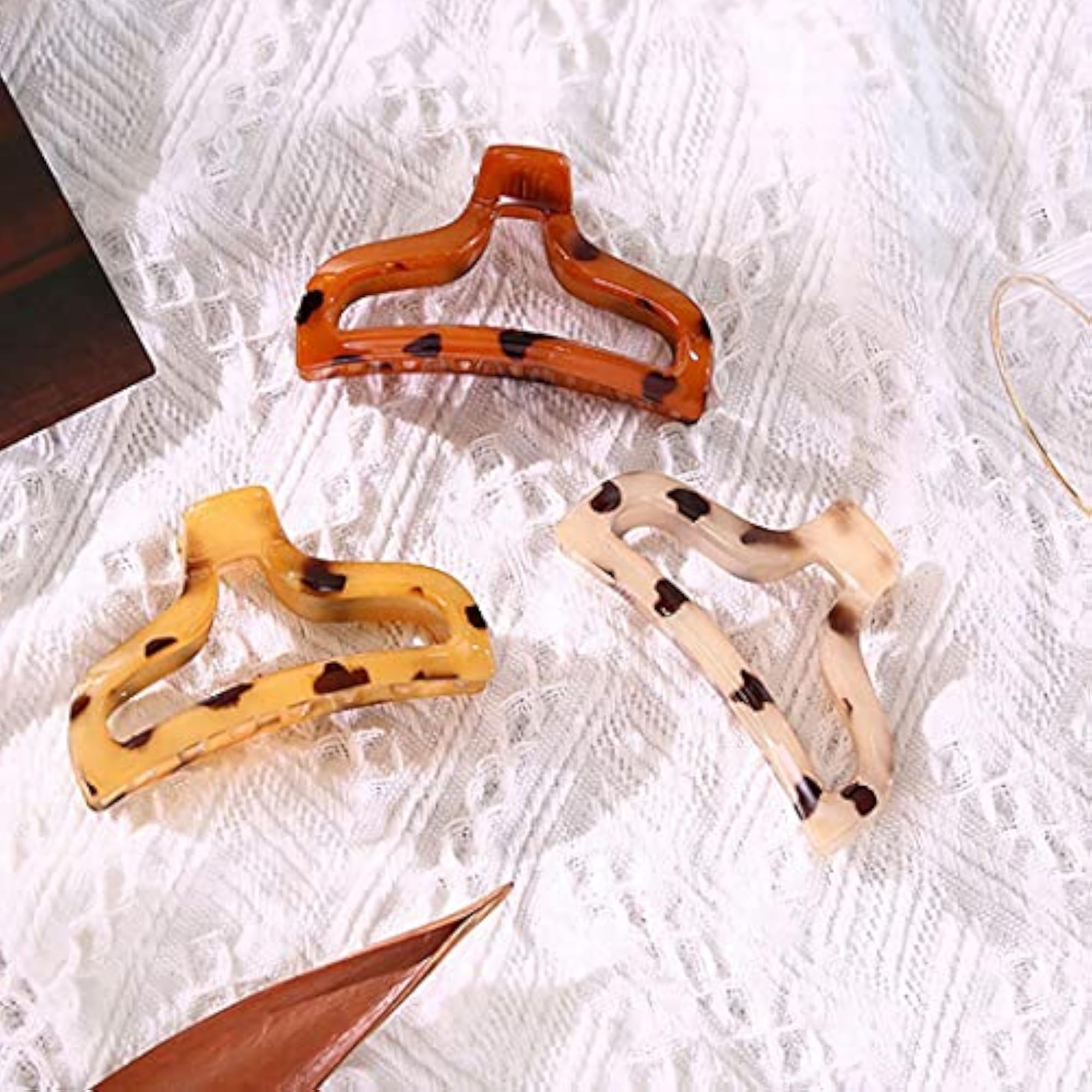 9PCS Leopard Geometric Acrylic Hair Claw Clip Set