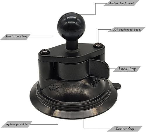 Miniatura 3 de Base de ventosa de montaje con ventosa con bola de 1" para parabrisas de vehículos