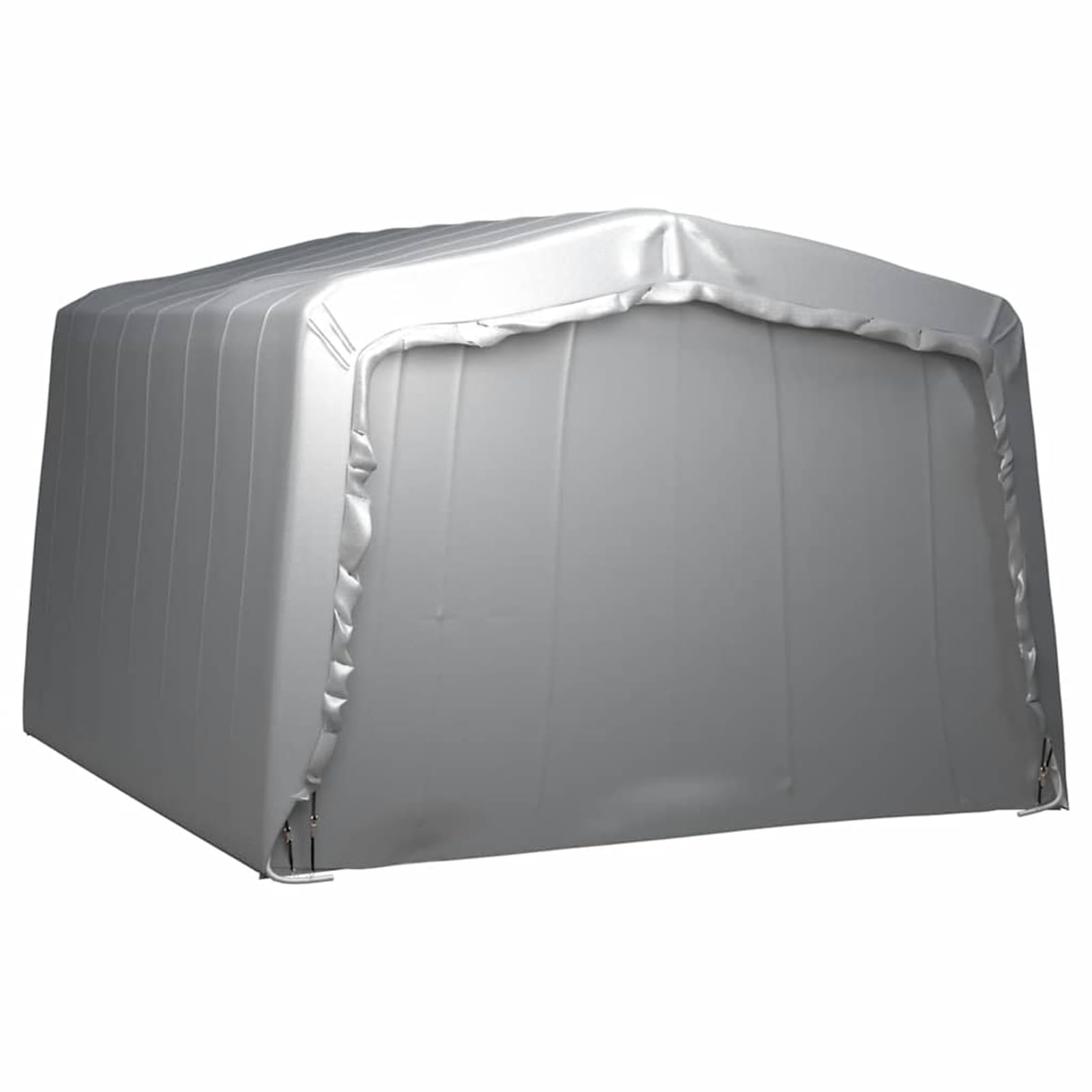 Namiot magazynowy 370 x 370 cm, stalowy, szary – odporny na działanie wody i promieni UV, do wyposażenia outdoorowego, na imprezy i do przechowywania w ogrodzie
