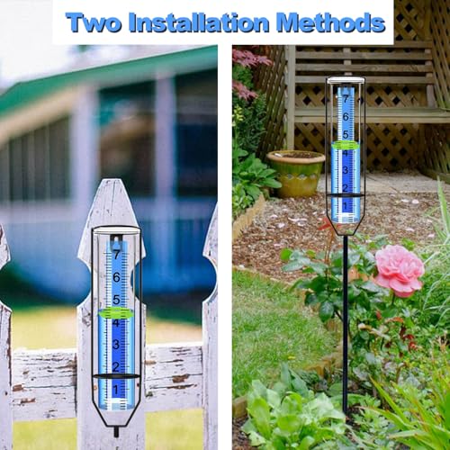 Ouisjyer RAIN GAUGE Outdoor, Large Clear Numbers 7 Inch Capacity Detachable Rain Gauges thumb #2