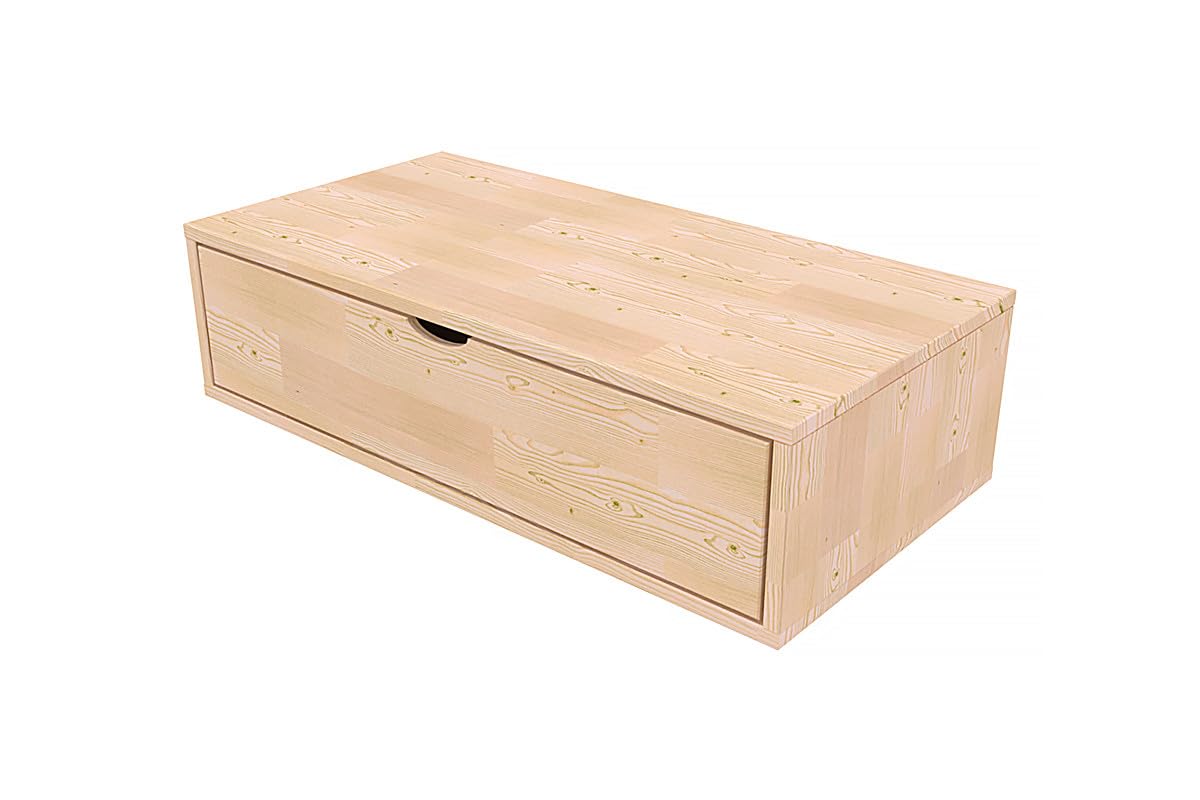 ABC MEUBLES - Cubo di Legno 100x50 cm + cassetto - CUBE100T - Legno Grezzo