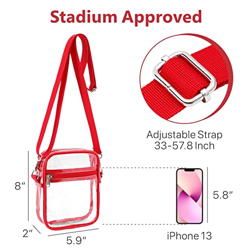 Image of PACKISM Clear Bag for Stadium Events - Clear Purses for Women Transparent Crossbody Messenger Bag for Concerts Game Day