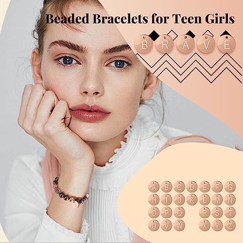 Image of Btysun Initial Bracelets for Women, Graduation Gifts for Daughter Her Teen Girls Gifts Trendy Stuff Stocking Stuffers Letter A-Z Beaded Bracelet Sister Mom Birthday Gift Female Christmas Jewelry