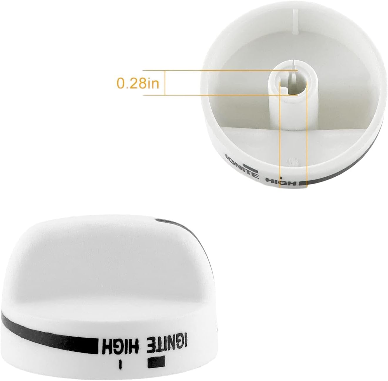 White Top Burner Knob For Whirlpool Range 4 Pack TheAP3094224 250 360