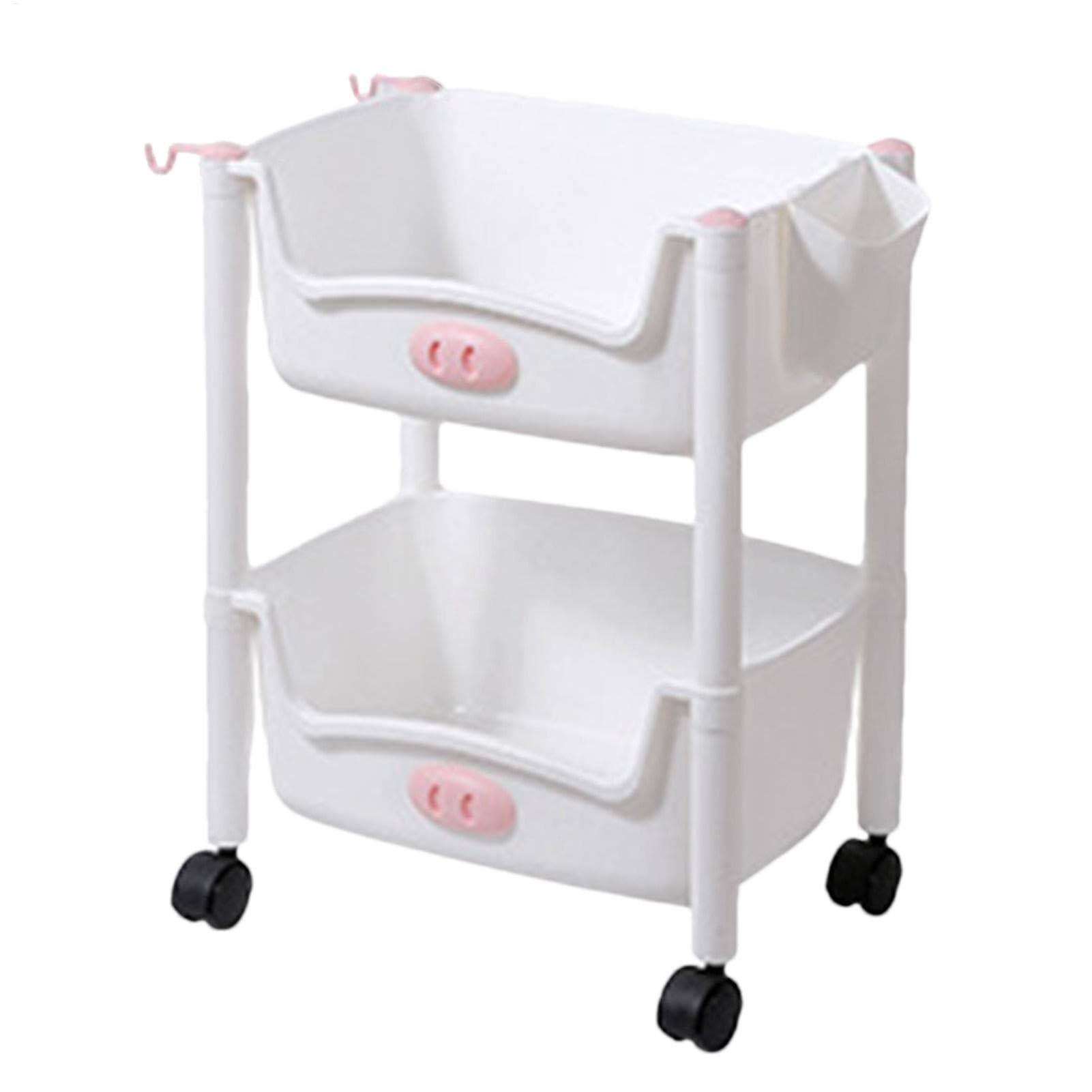 Chariot de rangement à 3 niveaux stable 36x26x76 cm