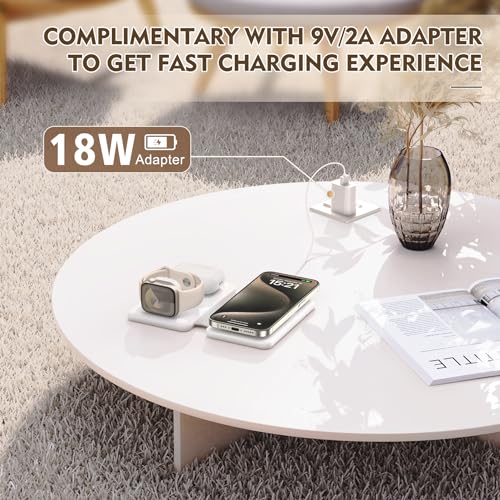 Knild G910 Magnetic Wireless Charger For Iphone: 3 In 1 Travel Charging Station For Apple Devices For Iphone 16 15 14 13 12 Pro Max Plus - Foldable Charging Pad thumb #4
