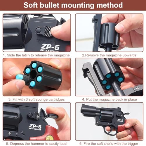 Image of TOYPAPA Revolver Guns Toys for Kids | Gun Pistol Original Toy Guns for Boys Looks Real | Rifle Soft Bullet Gun Original Mechanism