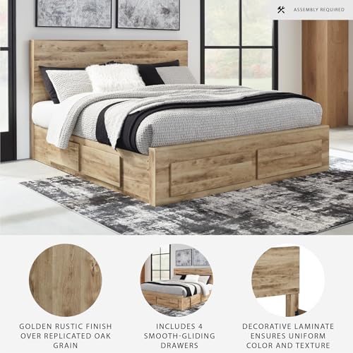 Image of Signature Design by Ashley Queen Platform Bed with Storage Drawers, Tan