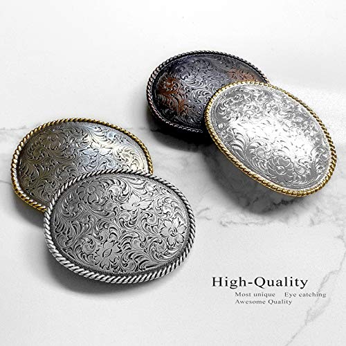 Belts 5812373105 H8136 Western Floral Engraved Pattern Rope Edged Belt Buckle Fits 1-1/2" thumb #2