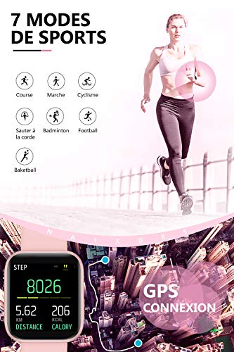 NAIXUES Smartwatch, 1.4 Inch Smartwatch voor dames met Hartslagmeter, Bloeddruk Slaapmonitor Stappenteller… - Afbeelding 6