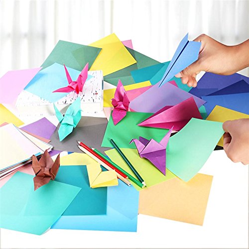 Exasinine 8 Inch X 8 Inch Single Sided Square Origami Paper,50 Colors,200 Sheets #TOP2