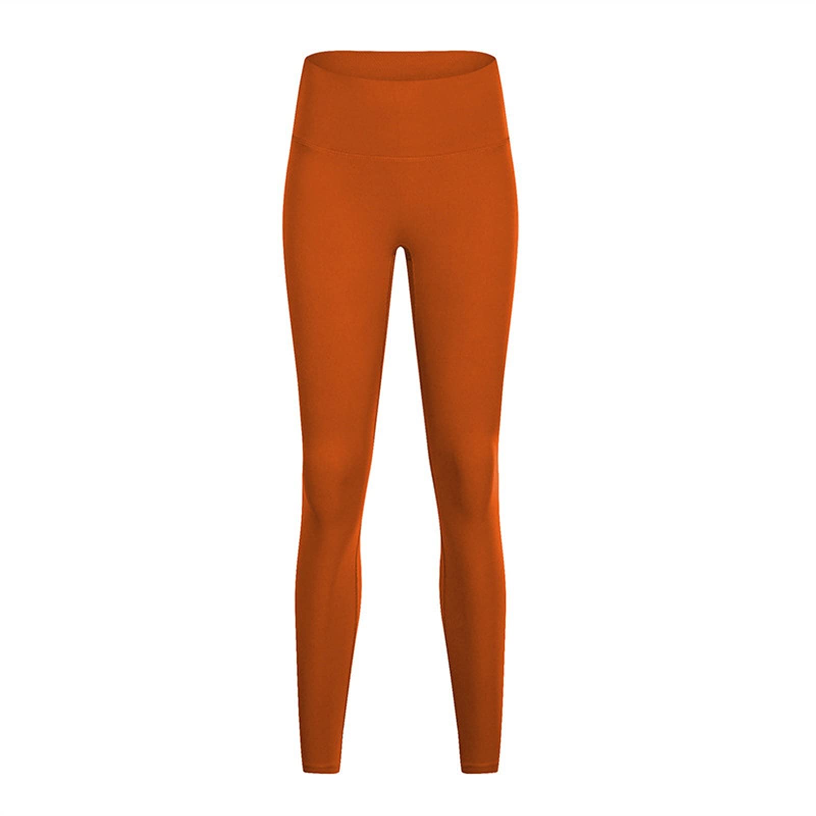 Weiche Nackt-Feel-Trainingsgymnastik Yoga-Hosen Frauen hocke-Beweis hohe Taille Fitness Strumpfhosen Sport Skinny (Color : Red Orange, Size : S 6)