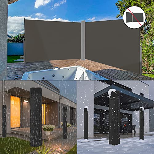 Sudiwei Accessories Retractable Side Awning Cover (Only Cover，Does Not Include Side Awning) Cover Suitable For 71''*118''Retractable Privacy Screen 6''L*6''W*72''H Patio Retractable Awning Cover #TOP2