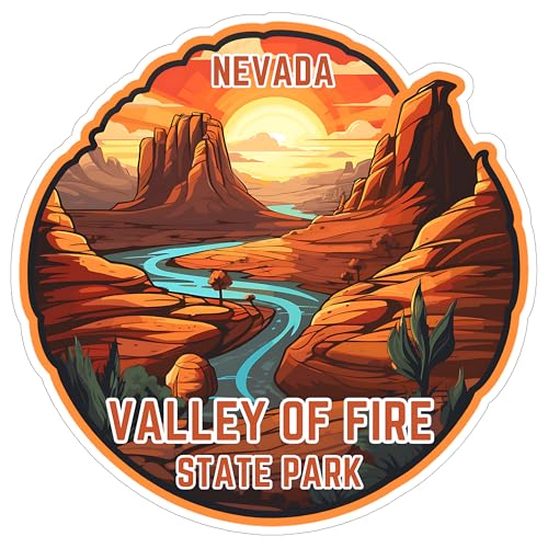 Valley of Fire State Park Nevada Sticker 4 Inch Nature Scenic Travel Souvenir - Waterproof Vinyl Decal for Laptop Water Bottle Car Tumbler - Durable Aesthetic Long-Lasting Stickers for Adults ID44990