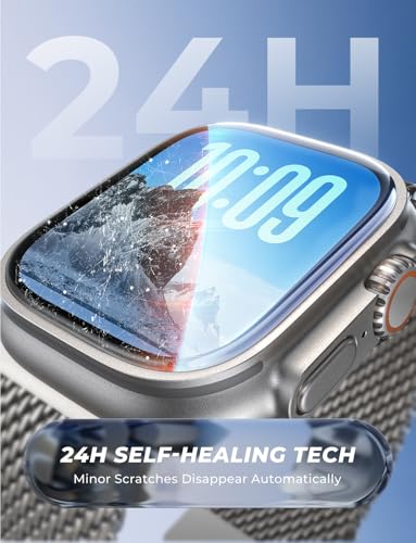 Image of MAGIC JOHN 2 Pack for Apple Watch 49MM Ultra3 /Ultra2 /Ultra Screen Protector | [Automatic Align Tech] Self-Healing Flexible EPU Film,HD Transparent, Anti Scratch, Bubble Free
