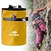 FytStycale Chalk Bag for Rock Climbing with Storage Compartment and Adjustable Waist Strap for Fitness, Yellow