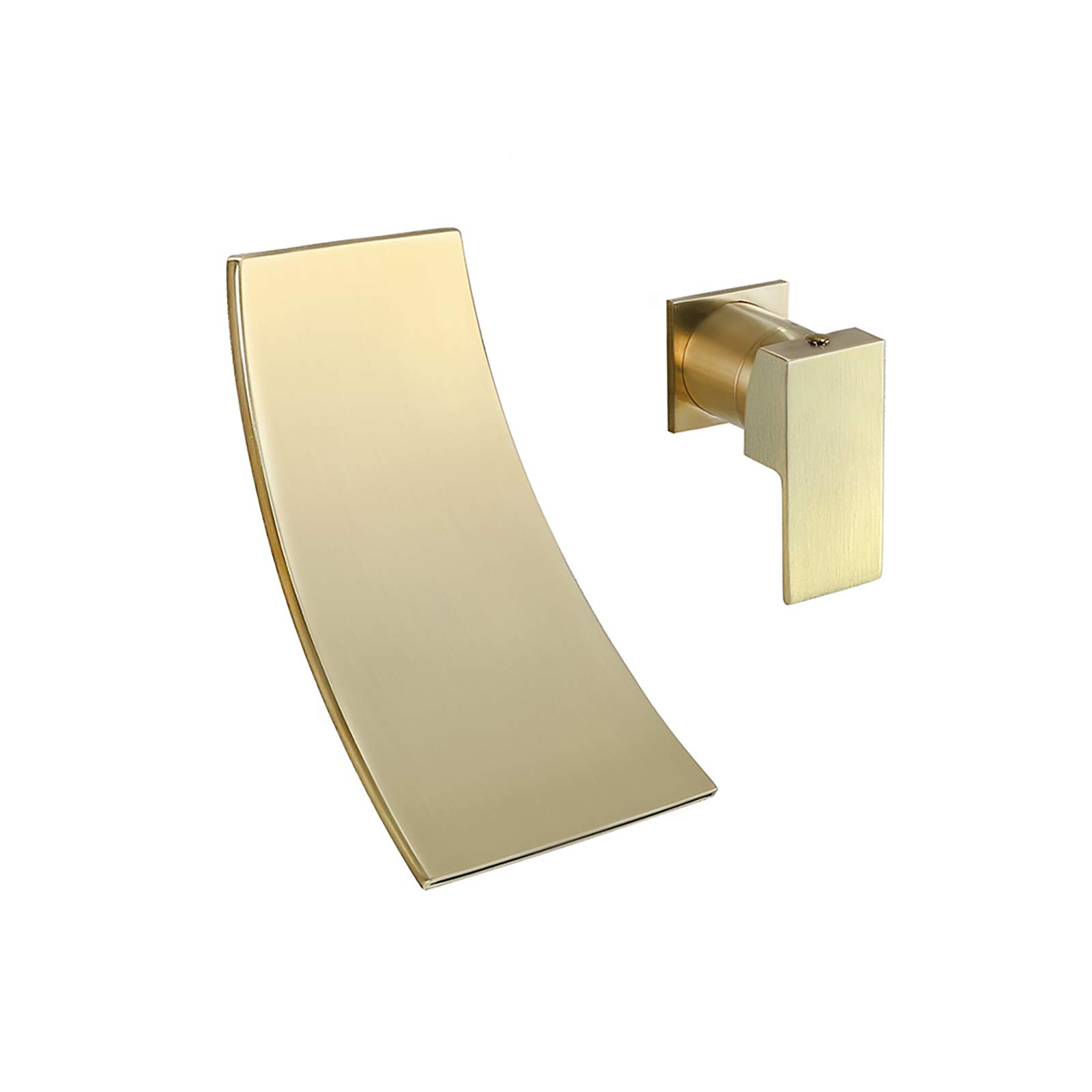 WIQUYBML Water-Tap,Shower Set Basinxer Tap Waterfall Bathroom Sink Faucet Hot and Coldxer Lavatory Single Handle Washbasin Wall Mounted Vanity Faucet/Gold, Brushed Gold