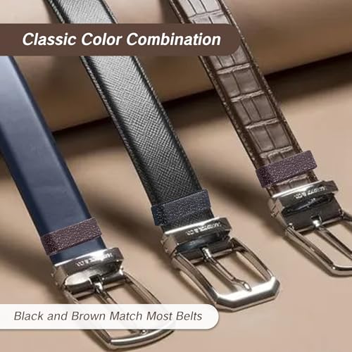 7 Pcs Belt Loop Keepers Black and Brown Leather Loops for Men Women Strap Retainers Sew-on Clip Holders for 1.1" to 1.57" Belts Includes 4mm Puncher Repair Customization4