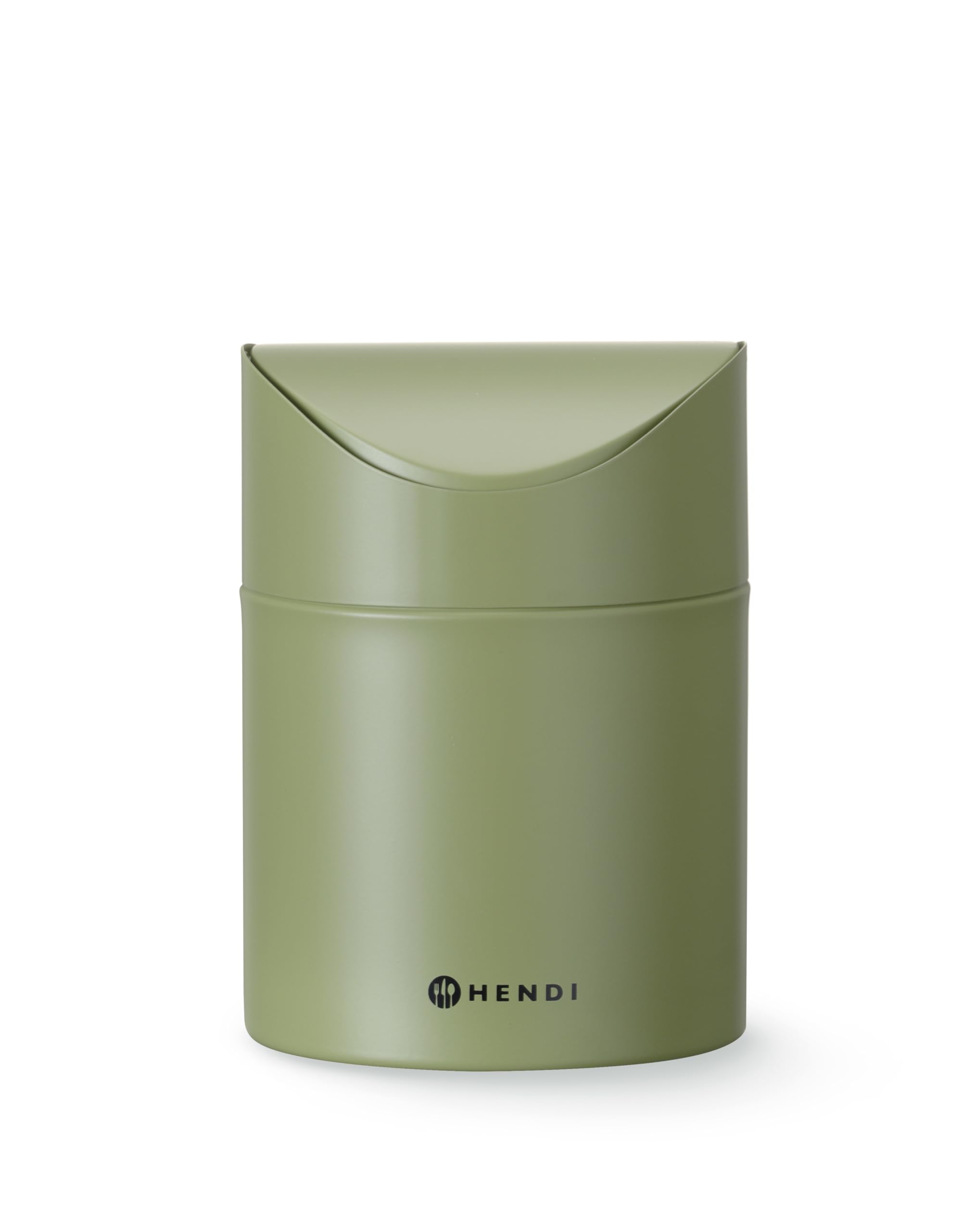 HENDI Cestino da tavolo con coperchio a bilico, 1,2 L, in metallo verniciato a polvere, ø120x(H)165mm, verde