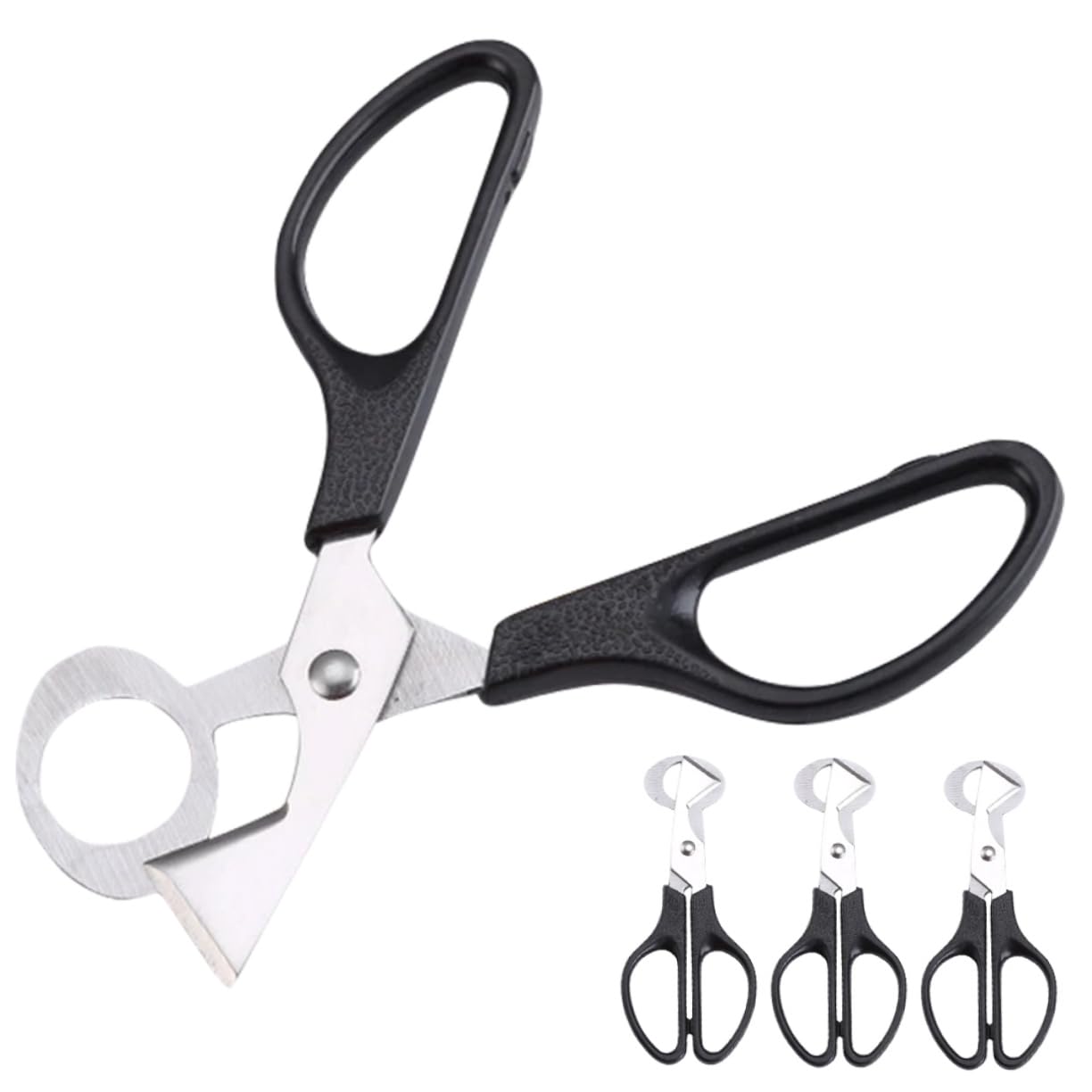 Alipis 3Pcs Stainless Steel Egg Shell Scissors Egg Opener Shears for Quail Eggs Kitchen Tool with Slip Handle for Easy Shell Cutting and Pouring for Parties