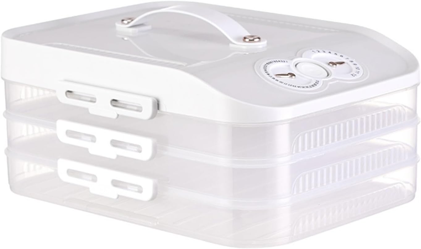 Multi Layer Refrigerator Storage Box With Timer For Precise Food Preservation Space Saving Design Fridge Container Office Breakroom Storage