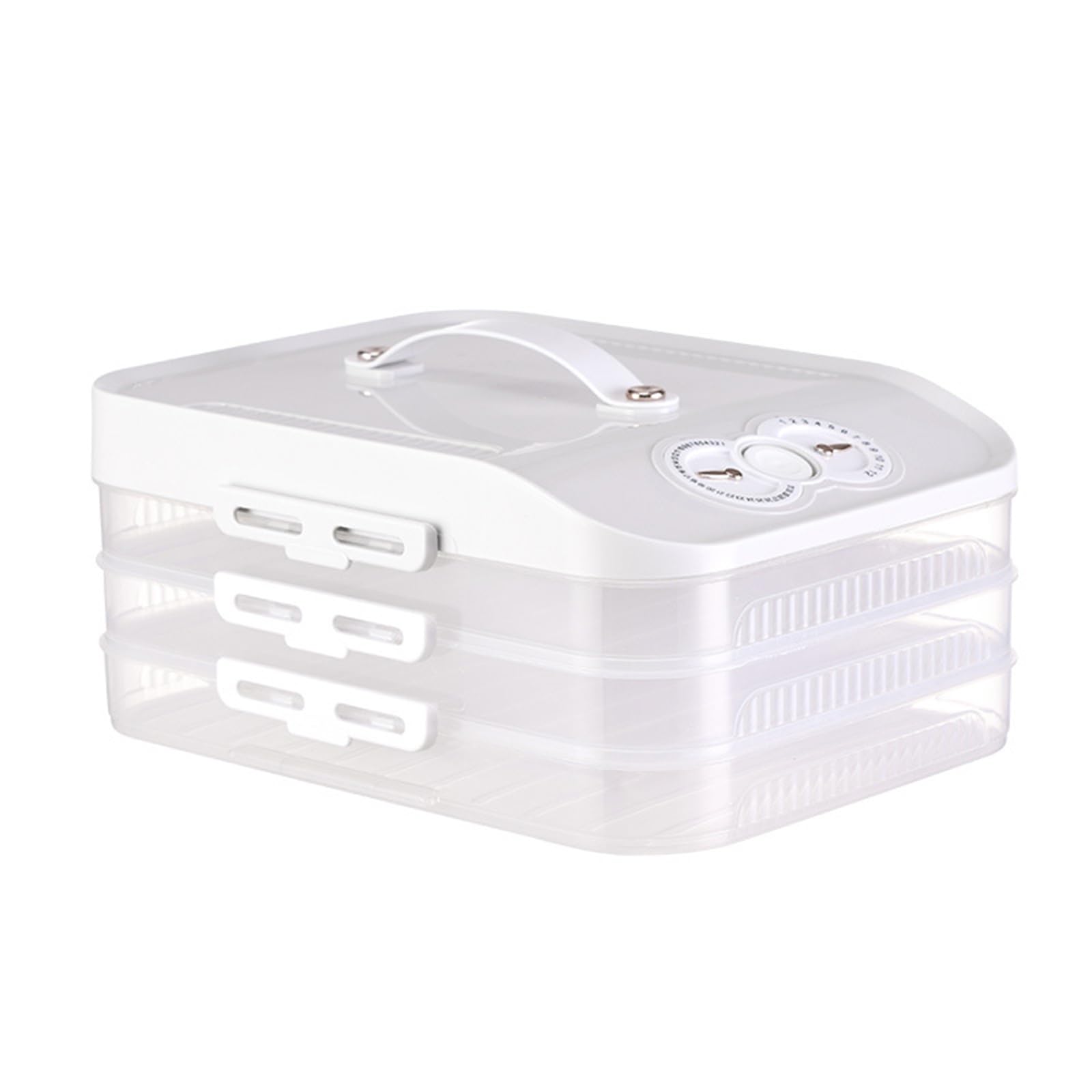 Elnwnnkc Space Saving Multi Layer Freezer Organizers with Timing Feature Fridge Storage Container for Accurate Food Freshness Dormitory Fridge Organizers