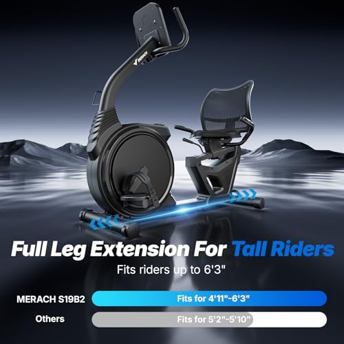 Image of MERACH Recumbent Exercise Bikes for home, Light Commercial High-end Recumbent Bike for Seniors Adults, Magnetic Recumbent Exercise Bike with Smart Bluetooth and Exclusive App, LCD, Heart Rate Handle