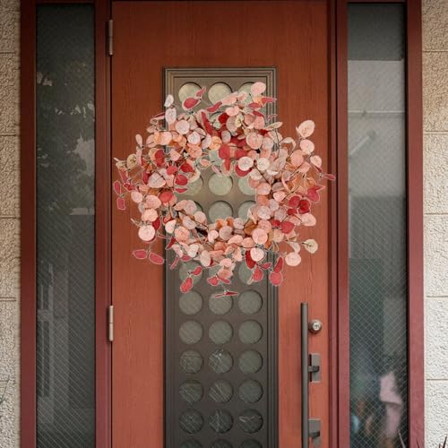 image for belupai 19.6in Artificial Eucalyptus Leaves Wreath, Spring Summer Gree