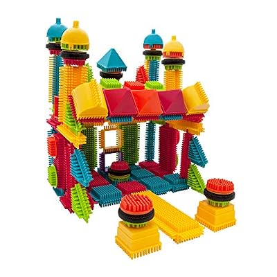 PicassoTiles PTB112 112pcs Bristle Shape Blocks Building Tiles Set Construction Learning Toy Stacking Educational Block, Creativity Beyond Imagination, Inspirational, Recreational, Educational