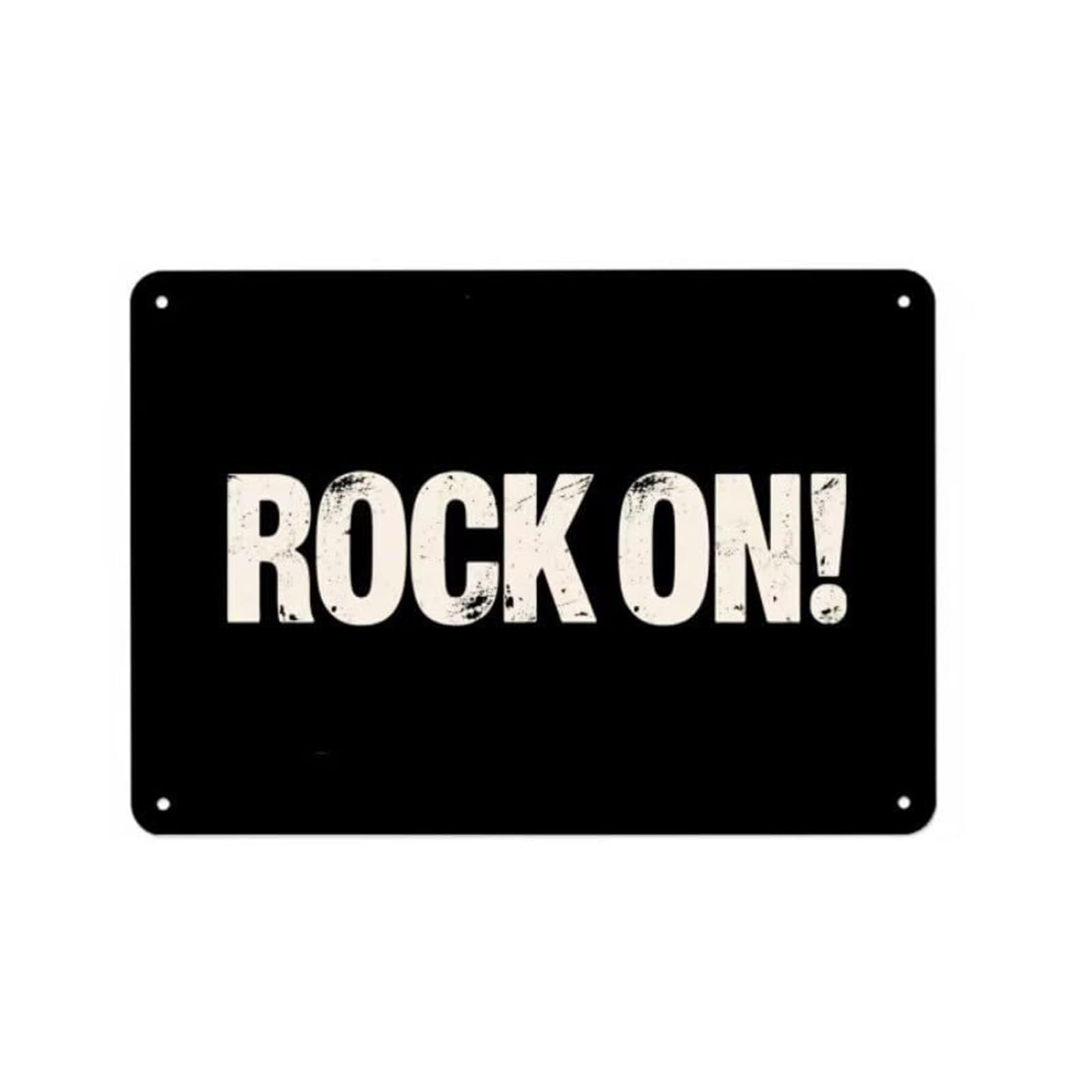 MCQWOMFQAK Garage Sign Rock On Vintage Aluminum Sign for Home Bar Workshop Man Cave Wall Decor Funny Music Saying Retro Style Tin Sign (8 X 12 inch)