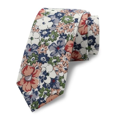 Floral Boys Tie Cotton Kids Ties for Boys Girls, Self-Tie Boy's Necktie for School Uniform Wedding Party Graduation