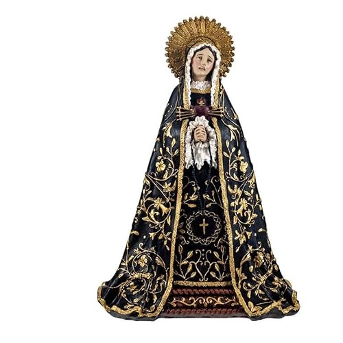 Figura Virgen Dolorosa de Resina Pintada a Mano de 15 cm