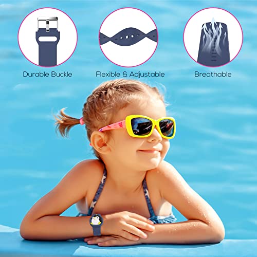 Waterproof Air tag Bracelets for Kids (2 Pack) - Soft Silicone Hidden Air tag Wristband - Lightweight GPS Tracker Holder Compatible with Apple Airtag Watch Band for Child (Penguin & Whale) - Image 5
