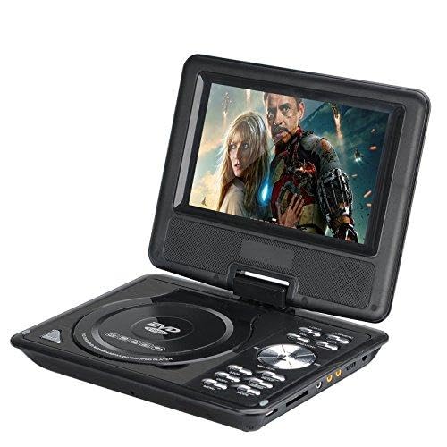 BW 7 Inch Kids Portable DVD Player - Wide screen TFT Color Display, eBook, FM Radio, Game Controller, TV Antenna (Black)