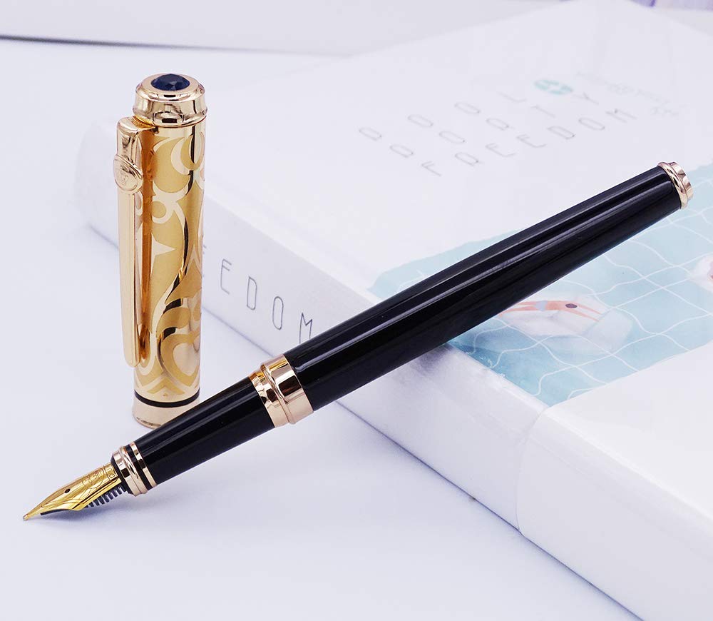 Duke Sapphire Füllfederhalter-Set – Golden, Mit Geschenkbox, Für Weiches Schreibgefühl